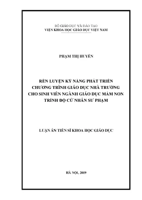 Rèn Luyện Kỹ Năng Phát Triển Chương Trình Giáo Dục Mầm