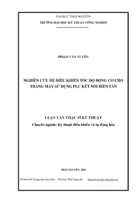Nghiên Cứu Hệ Điều Khiển Tốc Độ Động Cơ Thang Máy Sử