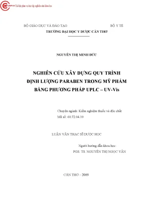 Nghiên Cứu Quy Trình Định Lượng Paraben Trong Mỹ Phẩm 