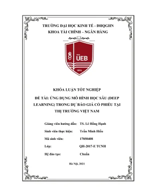 Ứng Dụng Học Máy và Học Sâu Trong Dự Đoán Giá Cổ Phiếu