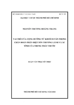 Vai Trò Cộng Hưởng Từ Khuếch Tán Trong Chẩn Đoán Tổn 
