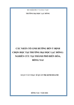 Những Nhân Tố Ảnh Hưởng Đến Quyết Định Chọn Học Tại
