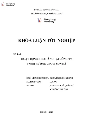 Nghiên Cứu Hoạt Động Kho Hàng Tại Công Ty TNHH Hương Gia 