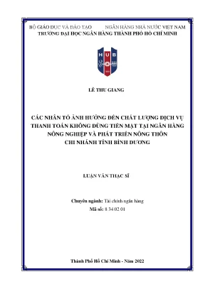 Các yếu tố ảnh hưởng đến chất lượng dịch vụ thanh toán