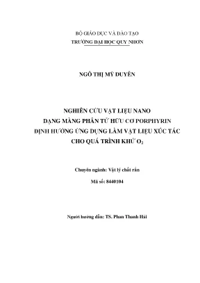 Nghiên Cứu Vật Liệu Nano Porphyrin Ứng Dụng Làm Vật Liệu