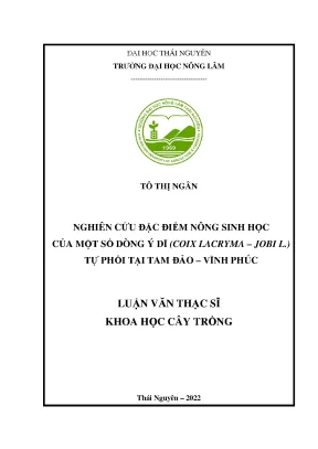 Nghiên cứu đặc điểm nông sinh học dòng ý dĩ tự phối tại