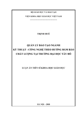 Quản Lý Đào Tạo Ngành Kỹ Thuật - Công Nghệ Tại Trường