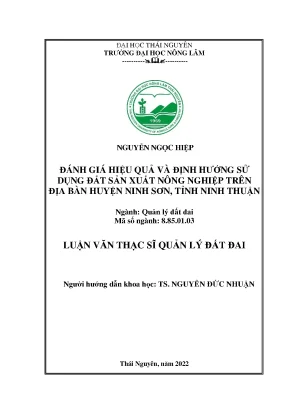 Đánh Giá Hiệu Quả Sử Dụng Đất Nông Nghiệp Tại Huyện Ninh
