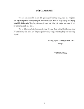 Nghiên Cứu Thuật Toán Định Tuyến Năng Lượng Cho Mạng Cảm