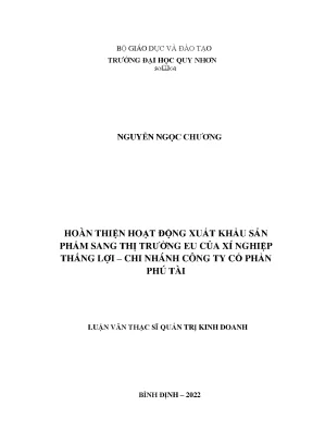 Hoàn thiện hoạt động xuất khẩu sản phẩm gỗ sang thị