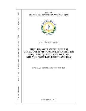 Thực Trạng Tuân Thủ Điều Trị Tăng Huyết Áp Tại Bệnh Viện 