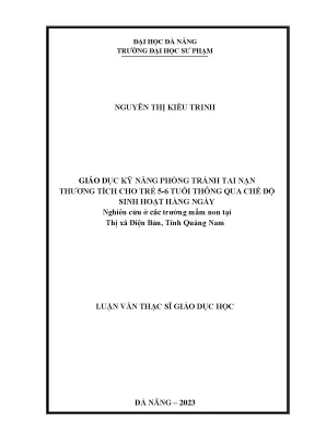 Giáo Dục Kỹ Năng Phòng Tránh Tai Nạn Cho Trẻ 5-6 Tuổi