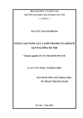 Nâng Cao Năng Lực Cạnh Tranh Của Khách Sạn Paloma Hà Nội