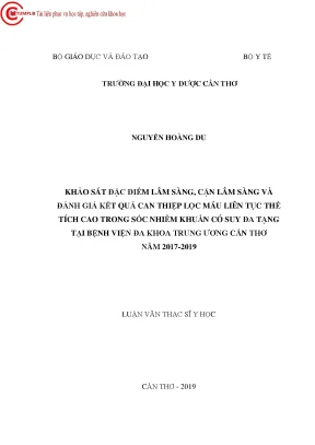 Nghiên Cứu Can Thiệp Lọc Máu Liên Tục Thể Tích Cao Trong