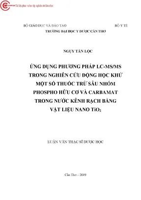 Nghiên Cứu Động Học Khử Thuốc Trừ Sâu Bằng Phương Pháp