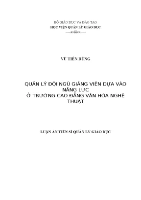 Quản Lý Đội Ngũ Giảng Viên Dựa Vào Năng Lực Tại Trường