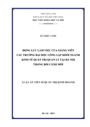 Động lực làm việc của giảng viên đại học công lập khối