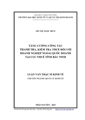 Tăng cường thanh tra và kiểm tra thuế doanh nghiệp ngoài