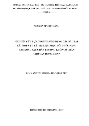 Nghiên Cứu Ứng Dụng Bài Tập Vật Lý Trị Liệu Phục Hồi 