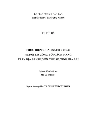 Chính Sách Ưu Đãi Người Có Công Với Cách Mạng Tại Huyện
