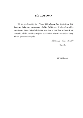 Hoàn thiện phương thức khoán trong kinh doanh tại Ngân