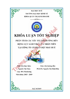 Phân Tích Yếu Tố Ảnh Hưởng Đến Động Lực Làm Việc Tại