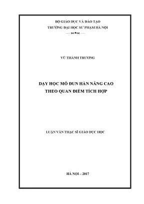 Nghiên Cứu Phương Pháp Dạy Học Tích Hợp Trong Giáo Dục 