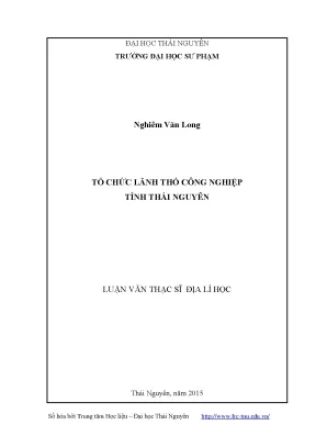 Tổ Chức Lãnh Thổ Công Nghiệp Tỉnh Thái Nguyên: Nghiên