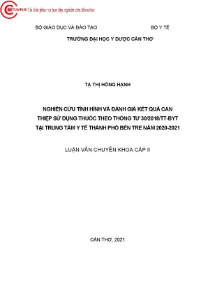 Nghiên Cứu Kết Quả Can Thiệp Sử Dụng Thuốc Tại Trung Tâm