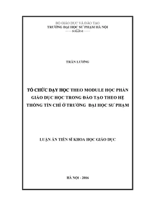 Đào Tạo Theo Hệ Thống Tín Chỉ: Nghiên Cứu Về Module Giáo 