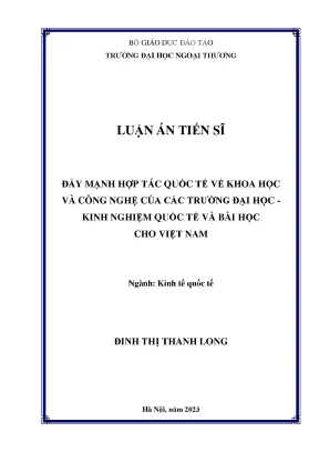 Hợp Tác Quốc Tế Về Khoa Học Và Công Nghệ Trong Giáo Dục