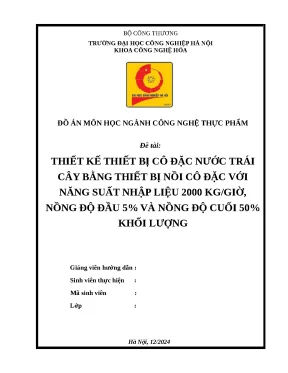 Thiết Kế Thiết Bị Cô Đặc Nước Trái Cây Hiệu Quả