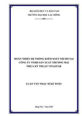 Hoàn thiện hệ thống kiểm soát nội bộ tại Công ty TNHH