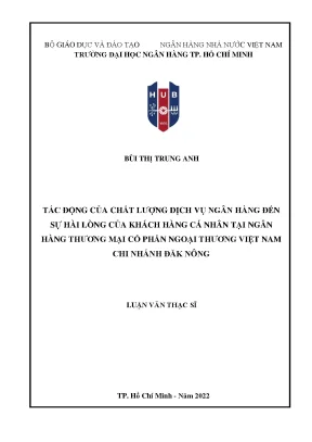 Tác Động Của Chất Lượng Dịch Vụ Ngân Hàng Đến Sự Hài