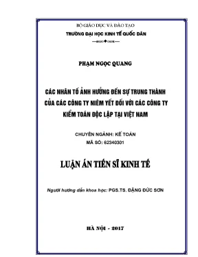 Nghiên Cứu Về Sự Trung Thành Của Các Công Ty Niêm Yết