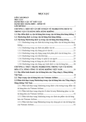 Chiến Lược Marketing Dịch Vụ Vận Tải Hàng Hóa Hàng Không
