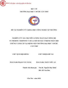 Nghiên Cứu Giá Trị Tiên Lượng Nồng Độ NT-proBNP,