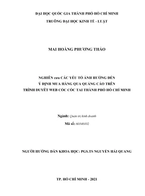 Nghiên Cứu Các Yếu Tố Ảnh Hưởng Đến Ý Định Mua Hàng Qua