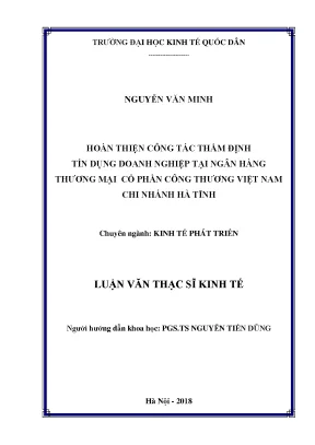 Nâng cao chất lượng thẩm định tín dụng doanh nghiệp tại
