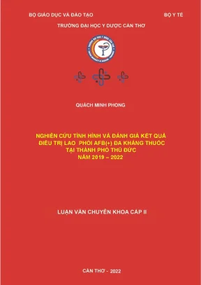 Nghiên Cứu Kết Quả Điều Trị Lao Phổi AFB(+) Đa Kháng