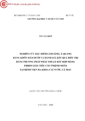 Nghiên Cứu Đặc Điểm Lâm Sàng và Kết Quả Điều Trị Răng