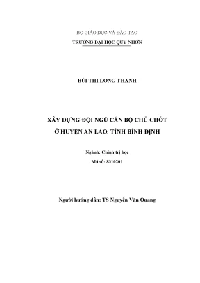 Xây Dựng Đội Ngũ Cán Bộ Chủ Chốt Tại Huyện An Lão, Tỉnh