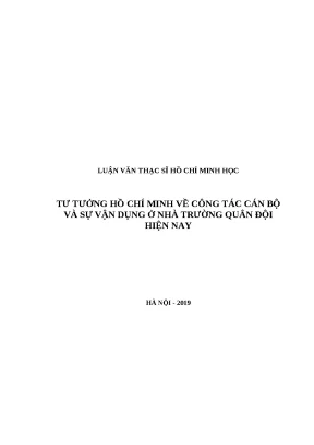 Tư tưởng Hồ Chí Minh về công tác cán bộ trong nhà trường