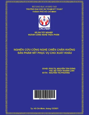 Nghiên Cứu Công Nghệ Chiên Chân Không Sản Phẩm Mít Xuất Khẩu