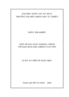 Nghiên Cứu Bài Toán Không Chỉnh Với Đạo Hàm Bậc Không Nguyên
