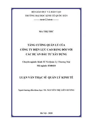 Tăng Cường Quản Lý Dự Án Đầu Tư Xây Dựng Tại Công Ty 