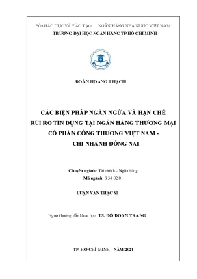 Biện Pháp Ngăn Ngừa Rủi Ro Tín Dụng Tại Ngân Hàng TMCP