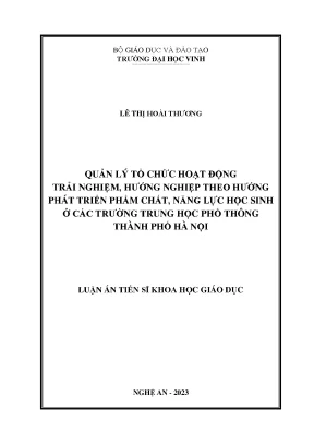 Quản Lý Tổ Chức Hoạt Động Trải Nghiệm và Hướng Nghiệp