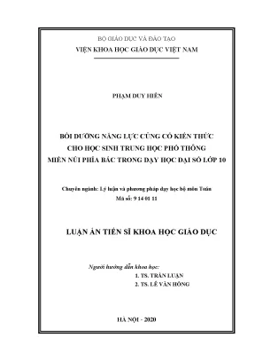 Bồi Dưỡng Năng Lực Củng Cố Kiến Thức Toán Học Cho Học