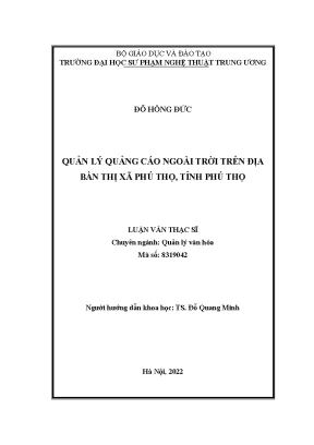 Quản Lý Quảng Cáo Ngoài Trời Tại Thị Xã Phú Thọ: Thực